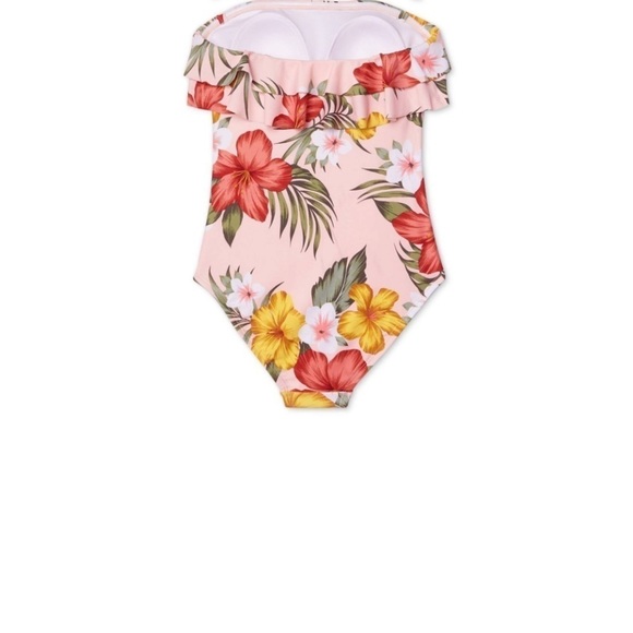 Women's Flounce Front Classic One Piece Swimsuit Multicolor Kona Sol Size L NWT - Picture 3 of 3